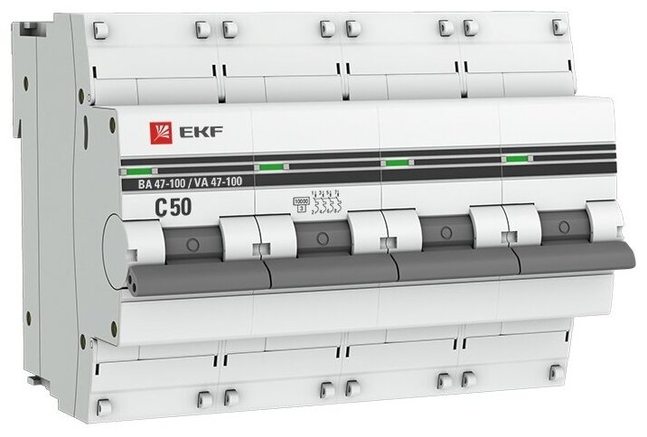 Выкл.авт. 4P 32А (C) 10kA ВА 47-100 EKF PROxima /mcb47100-4-32C-pro