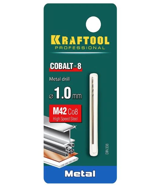 Сверло KRAFTOOL кобальт. по металлу ф1,0х40мм 29656-1