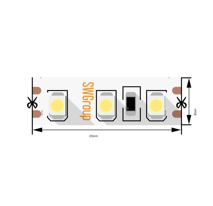 Лента SMD3528 IP20 4,8Вт/м нейтр белый 12В открытая 3M 6314