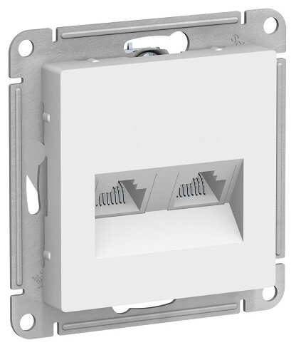 Розетка  AtlasDesing 2-ая бел. RJ45+RJ45, механизм, кат. 5Е ATN000185