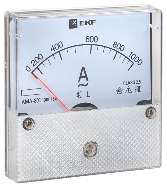 Амперметр AM-A801 аналоговый на панель (80х80) круг.вырез 10А прямое подклEKF PROxima/am-a801-10