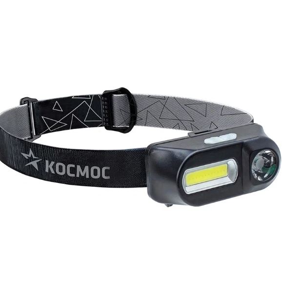 Фонарь  Космос налобный H3WDLith 3W+ COB акк. 3.7V 1.2mAh 