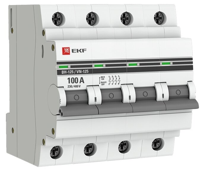 Выкл. нагрузки 4P 125А ВН-125 EKF PROxima / SL125-4-125-pro