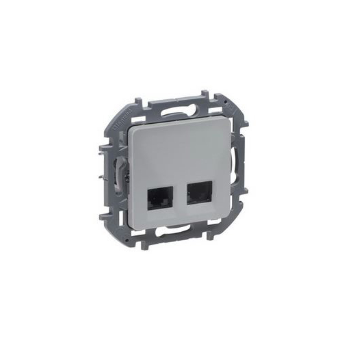 Розетка 2*RJ45 6 UTP INSPIRIA алюм. 673842