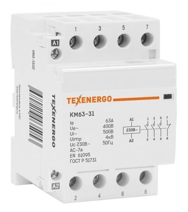 Контактор мод. КМ63-31 63А 3НО+1НЗ 230В Тех.